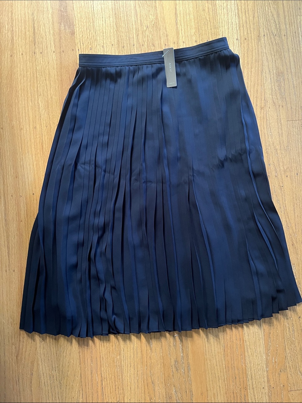 J. Crew pleated chiffon skirt navy size 6 nwt